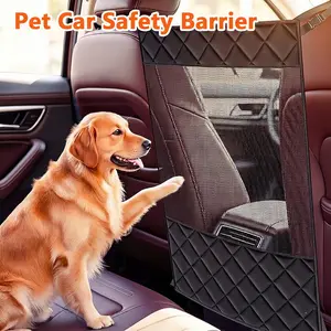 1PC Dog Car Barrier with Mesh Visual Window, Quilted Pet Net Barrier for SUV & Automotive, Backseat Dog Divider Screen Guard, Safe Travel Accessories