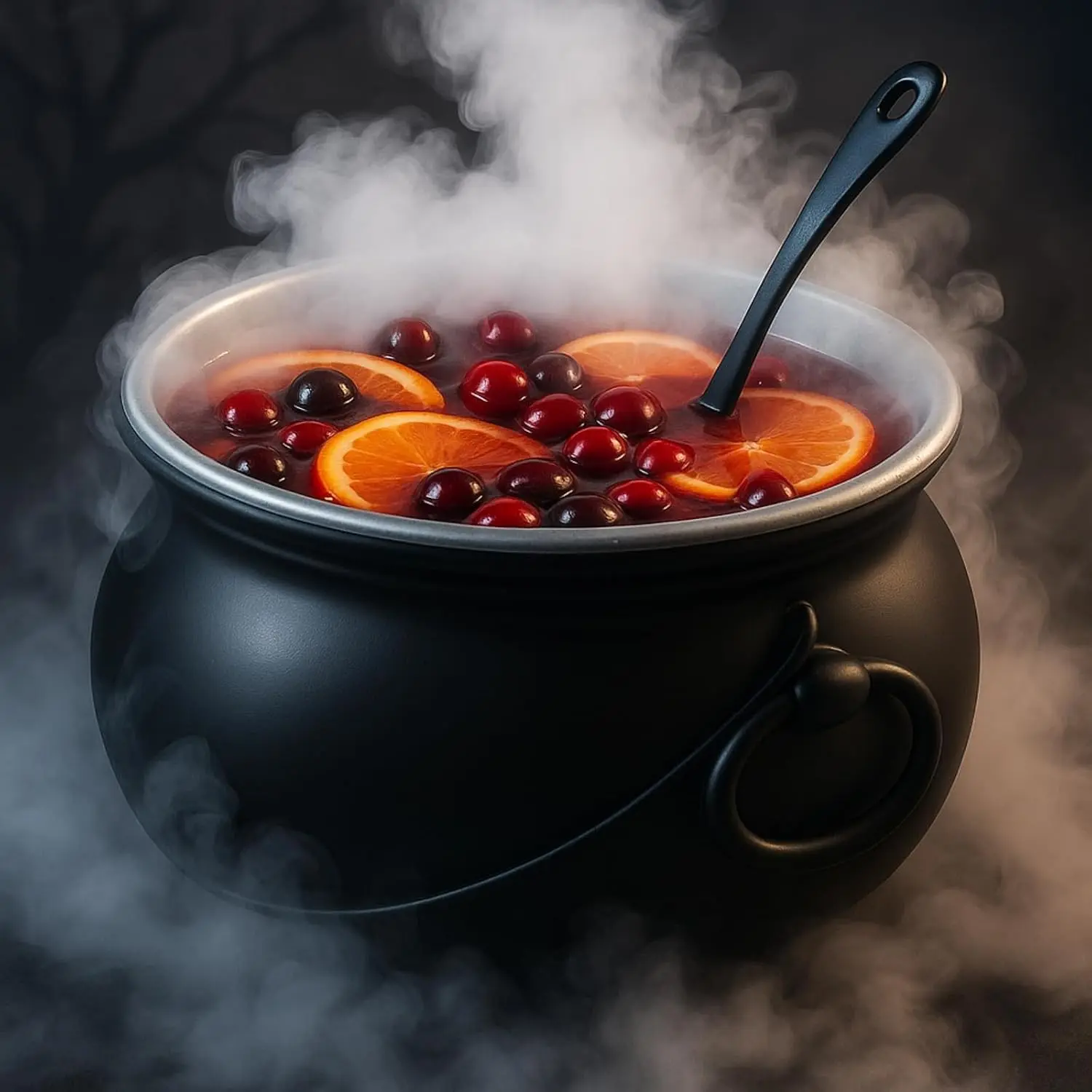 3-Pcs Black Cauldron Set, 12.6-in Plastic Trick-or-Treat Bucket & Punch Bowl with Ladle, Halloween & St. Patrick's Day Party Gift Candy Bowl