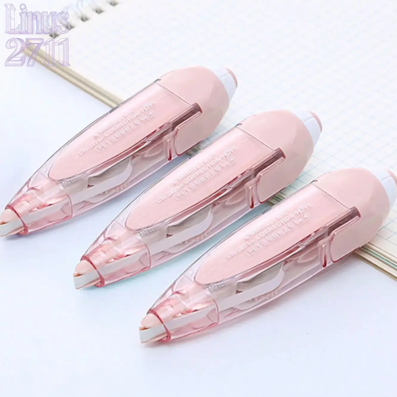 4PCS Pink Pen Shaped Retractable Correction Tape, Refillable White Out Tape Roller with Replacement Cartridge, Cute School Supplies for Girls, Smooth No-Dry Correction Tape for Students, Back to School Essentials, Classroom, Office, Journaling & Note Taki
