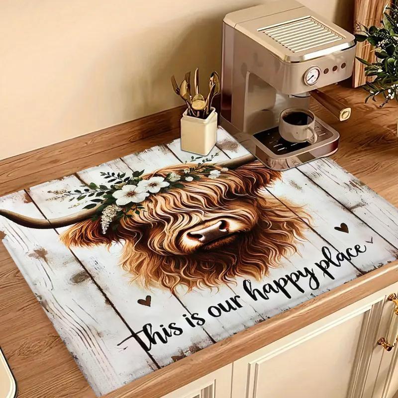 Soft Magnetic Stove Top Protector Pad, Cow Design, Stylish, Scratch-Resistant and Easy to Clean, Multi-Purpose for Any Kitchen, Spring and Summer Home Decor