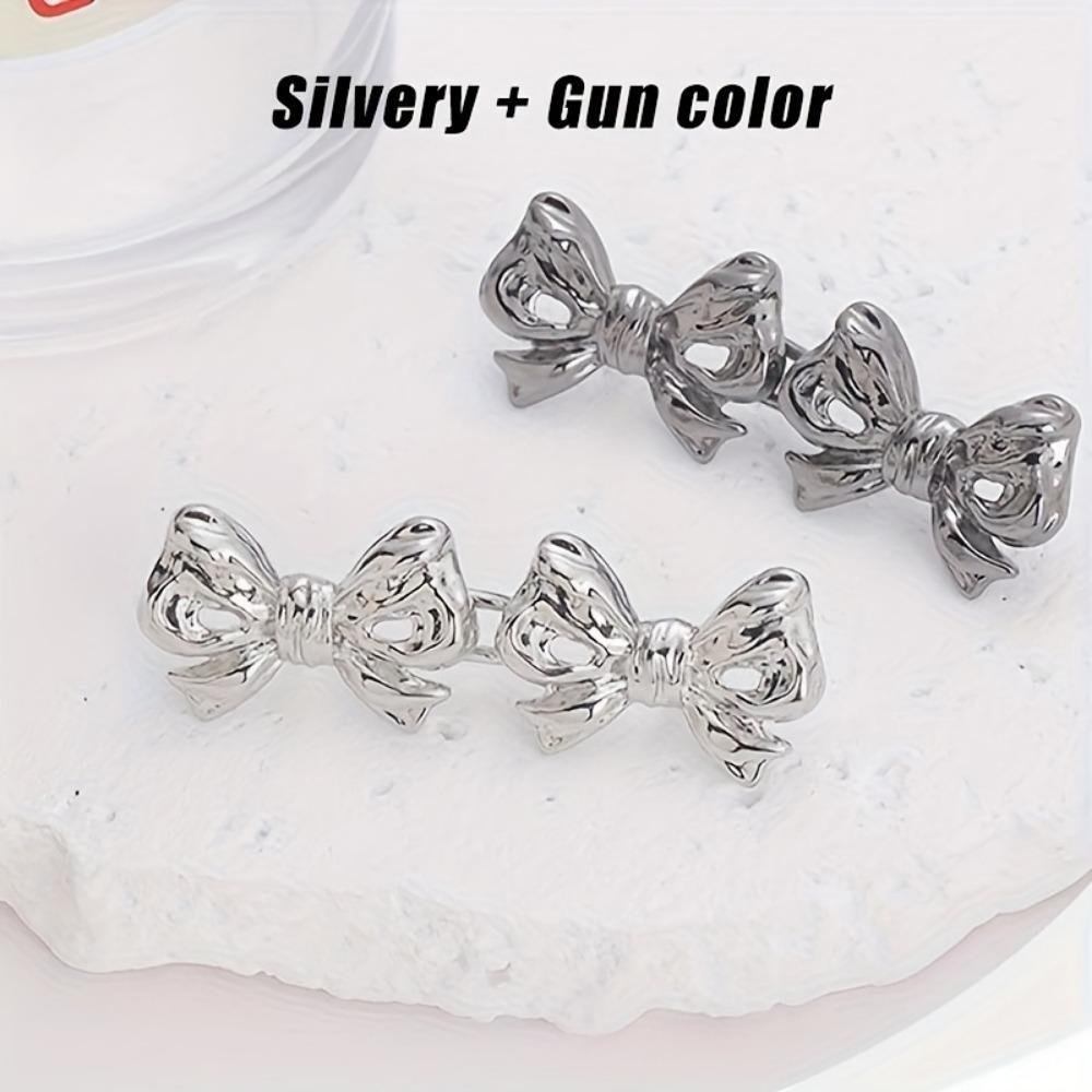 Bow Pattern Snap Pants Buckle, 2/4 Sets Adjustable Jean Button Waist Buckle, Cute Snap Pants Buckle Extender Replacement Jeans Button Attacher Pins, Adjustable Buttons