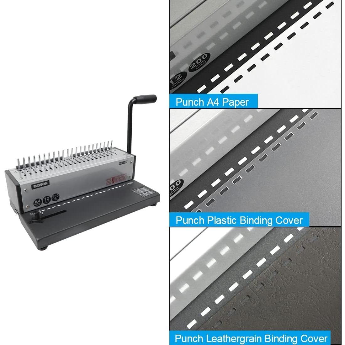 SD-1201 Binding Machine Punching and Binding with Combs Set - 21 Hole/ 200 Sheets Paper Comb Binder