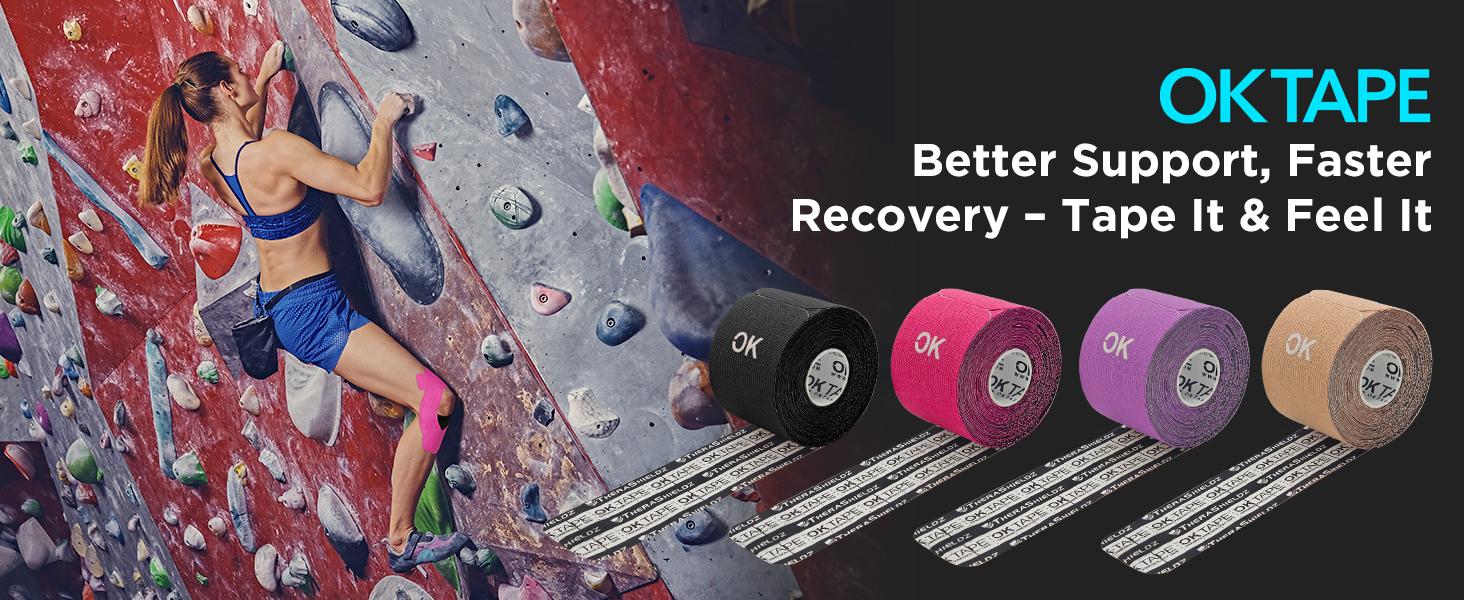 4 Rolls Kinesiology Precut, Cotton Elastic Athletic Latex Free,20 Strips per Roll 2in x 16ft,Muscle Support,Beige