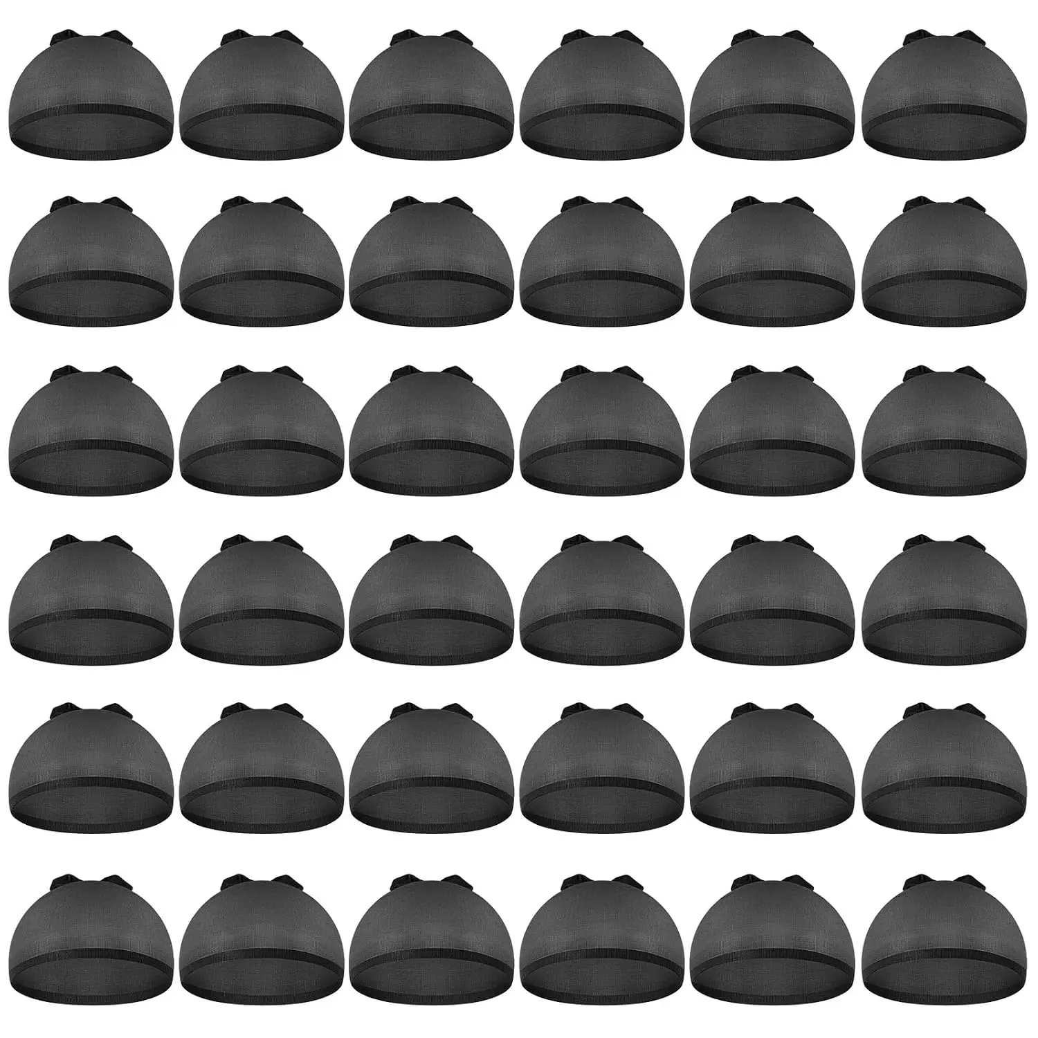 36 count Wig Caps, Nylon Wig , Stretchy Stocking Wig Caps for Women (Black)