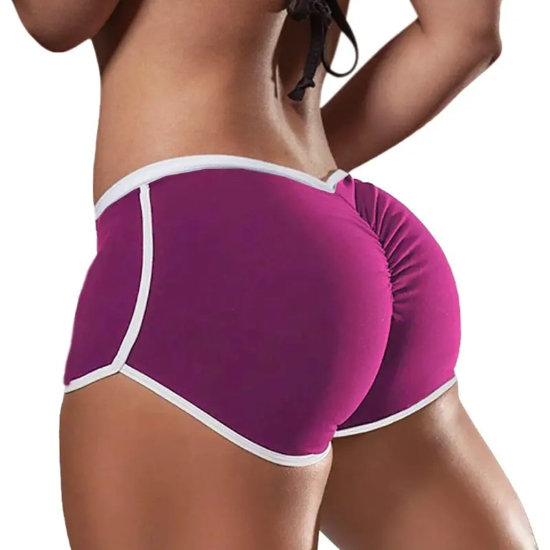 Butt Lifting Shapewear Shorts for Women, Low Rise Ruched Booty Shorts with Contrast Piping, Stretchy Form-Fitting Solid Lounge Underwear, Bbl Shorts, Curvy Shorts