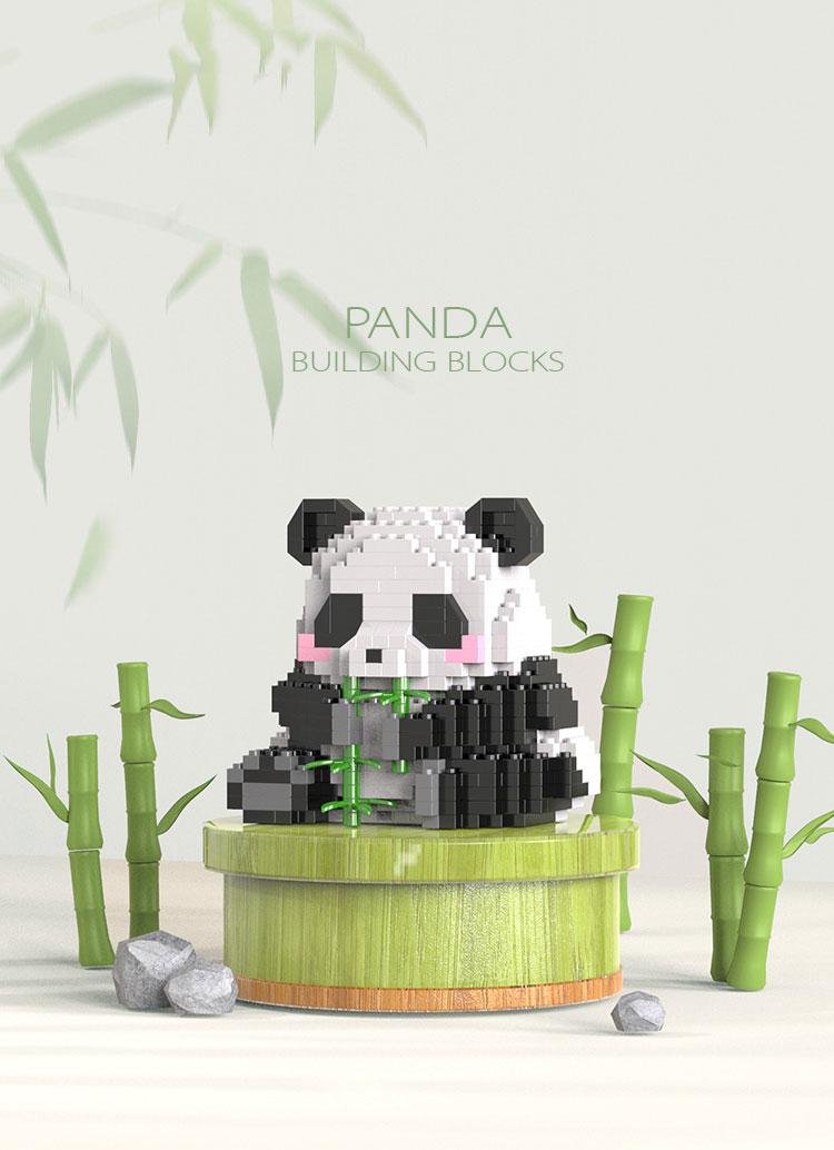 Creative DIY Assemable Animal Cute MINI Chinese Style Animal Panda Building Block Educational Boy Toys For Children Model Bricks