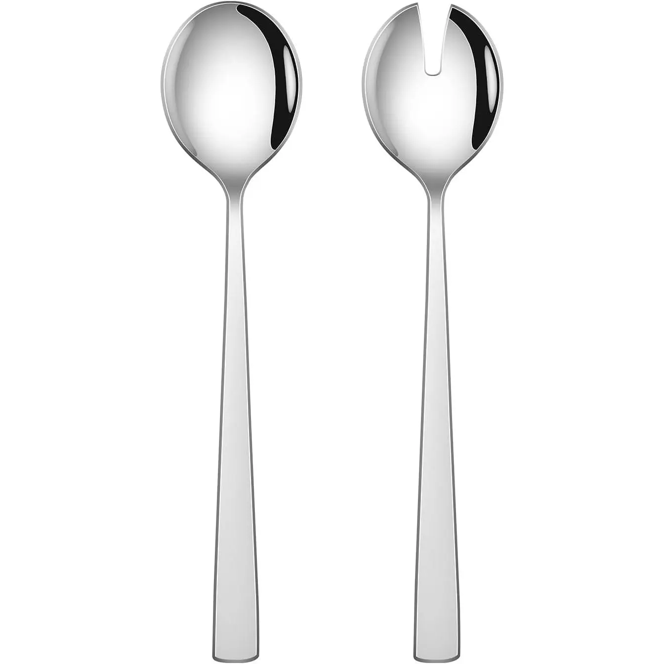 Salad Serving Utensils, 9.4 Inch Long Salad Spoon And Forks Serving Set of 2, Stainless Steel Salad Server Set For Kitchen Tools