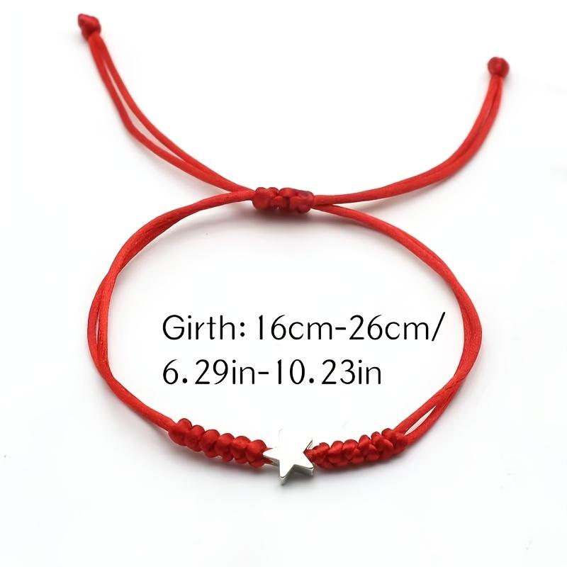 A Easy And Cute Multicolored Star Couple Handmade Woven Red String Bracelet, Minimalist Wrist Accessory, Pentagram, for Couples, Best Friends, And Parent- Matching Bracelets