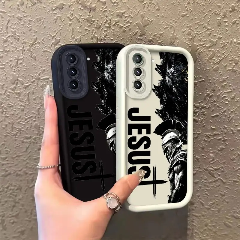 ROOJTN83J Silicone Phone Case for Samsung GALAXY S21/S21PLUS - Durable, Slim-Fitting, Drop-Resistant, Shockproof, Enhanced Protection with Warrior & Jesus Cross Art Design, Celestial Eye Layered Structure (Ideal as a Gift)