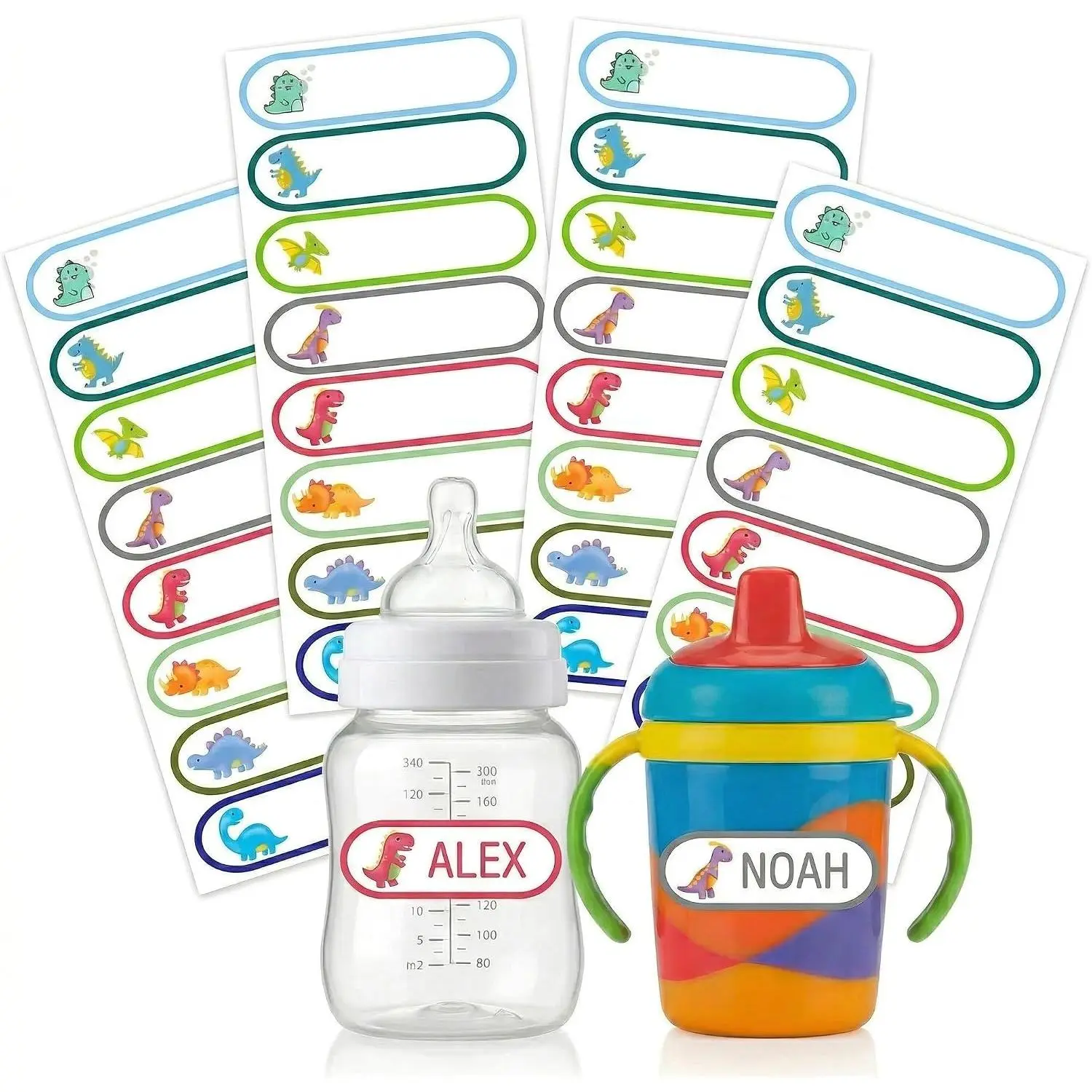 Write   Name Labels for  -  Name Stickers for  Bottles, Sippy Cups, and School Stuff Supplies,   Essential, Dishwasher Safe - 136 Count