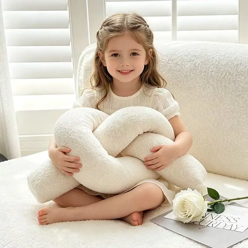 Soft Fufu Twist Pillow, Cozy Hug Pillow, Milk Healing, Knotted Design, 1 Piece, Perfect for Comfort and Relaxation, Home Decorative Cushion