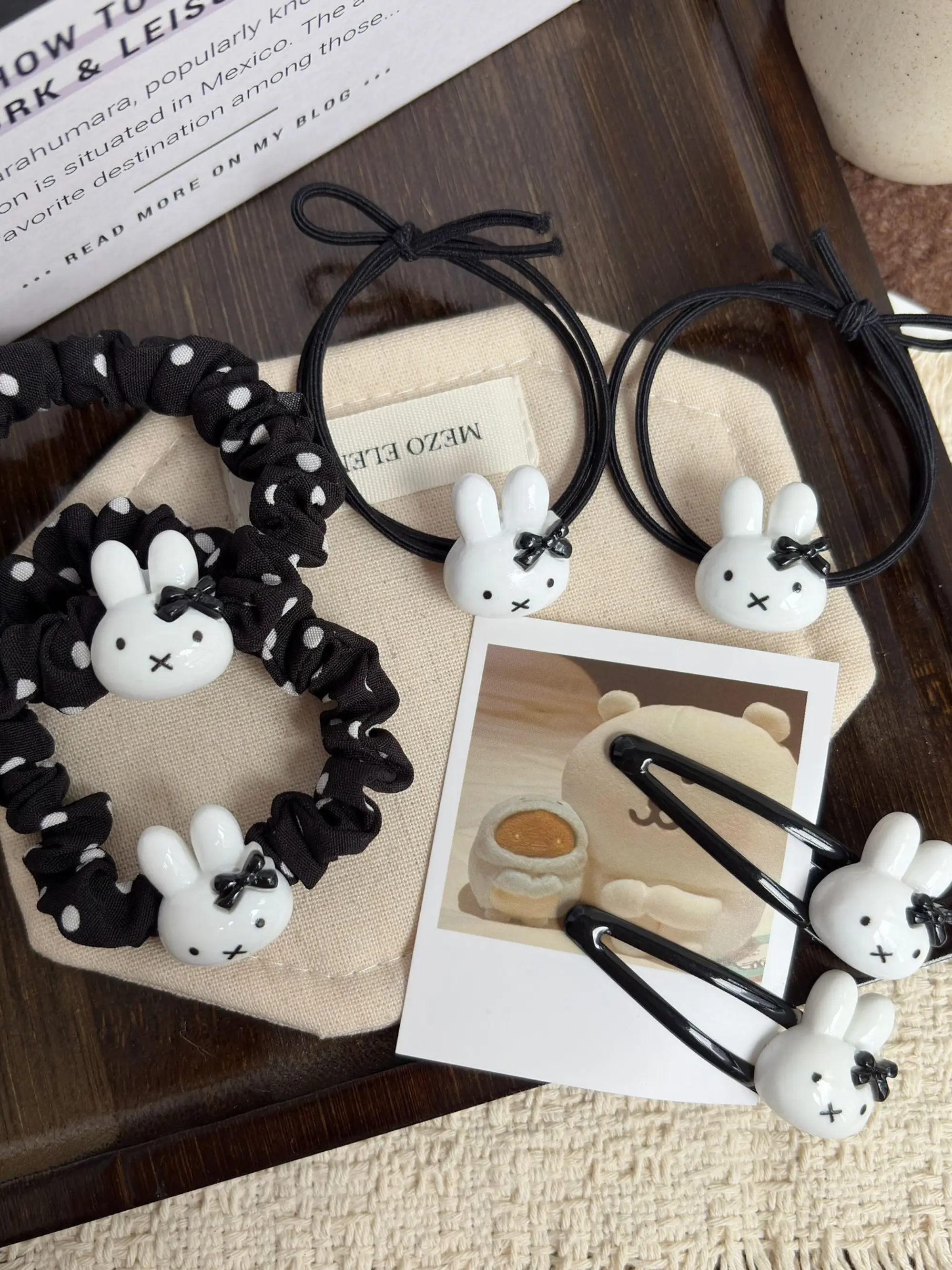 6pcs Easter Day Hair Scrunchies, Cute Rabbit Hair Ties, Elastic Hairpins with Bunny Pieces, Hair Ties for Thick and Curly Hair