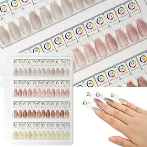 Acrylic Magnetic Nail Color Book Inside Page & Magnetic Nail tips,Premium Acrylic False Nail Tips for Gel & Regular Polish, Durable, Easy to Color,Perfect for Nail Practice & Professional Use