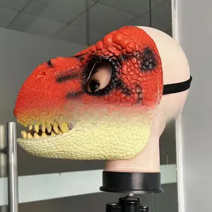 Scary Dinosaur Moving Jaw Latex Mask Halloween Christmas Party Cosplay Prop