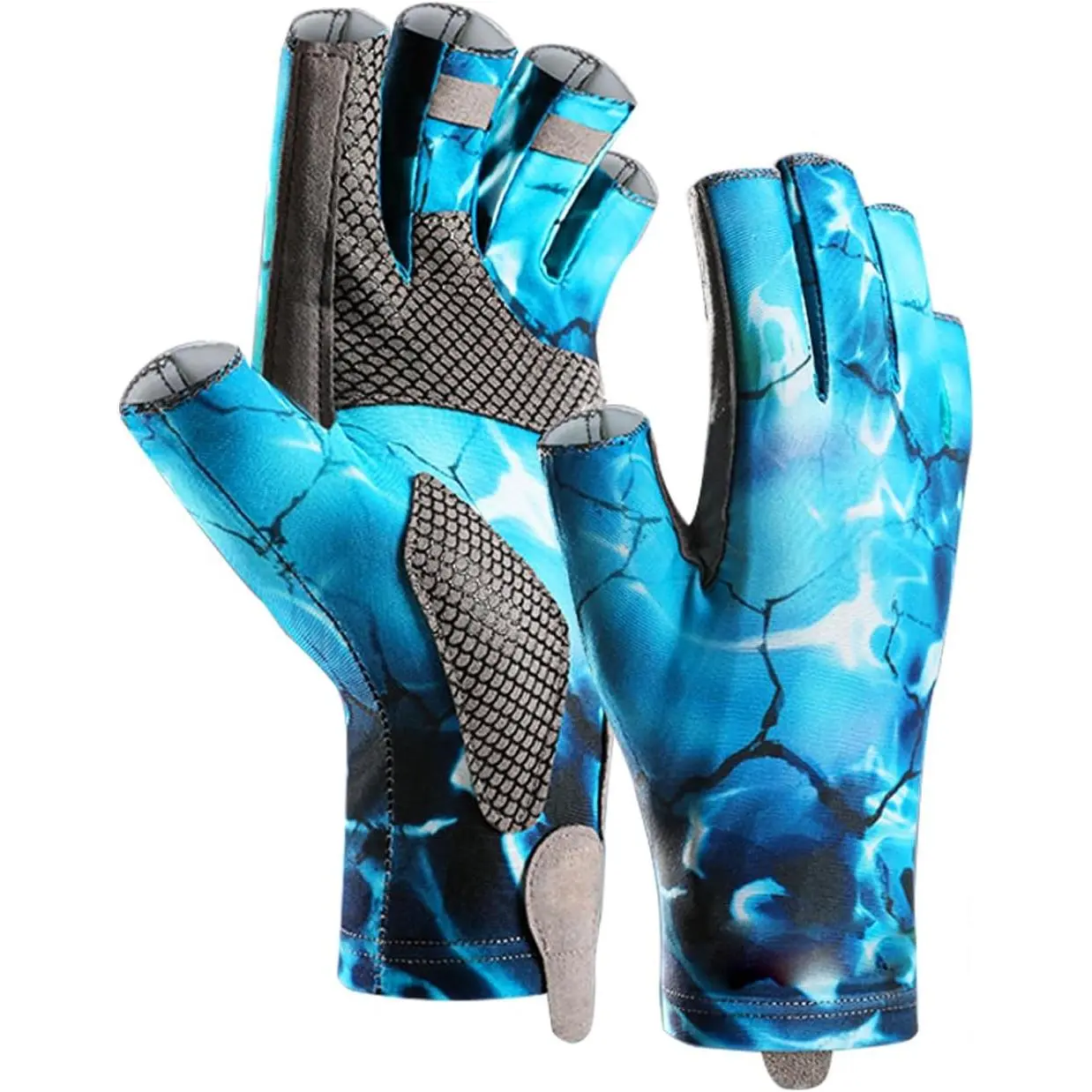 Sun Gloves UPF 50+ Fishing Gloves, Fingerless Sun Protection UV Protection Fishing Gloves Men/Women for Kayaking, Hiking, Paddling, Driving