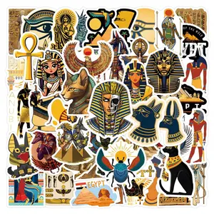 60 Sheets New Ancient Egypt Graffiti Stickers, Waterproof Car Luggage Cup Phone Case Stickers, Decorative Vinyl Decals