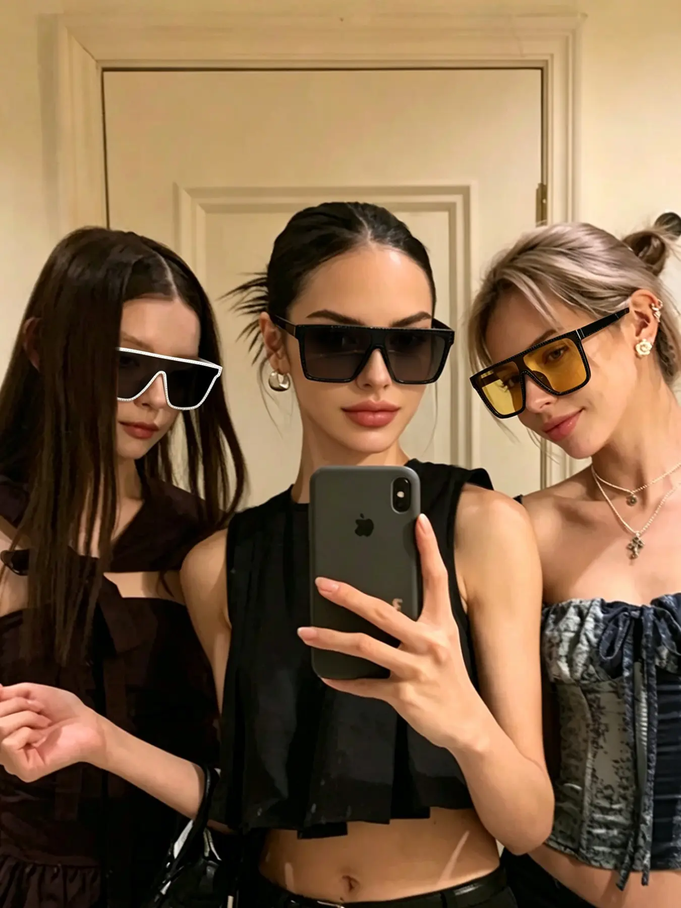 Set of 3 Women's Oversized Square Frame Sunglasses with HD Uv400 Lenses, Casual Korean Style Sun Glasses for Driving Outdoor Photos and Dates, Lightweight and Versatile