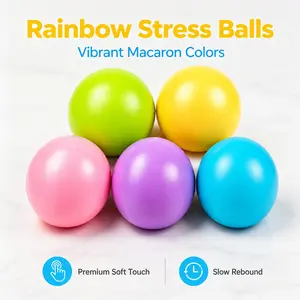 Rainbow Pop Squishy Ball, Soft Moldable, Cute Slow Rise, Relaxing Sensory Fidget, Anxiety Stress Relief, Fun Desk Accessory for Adults