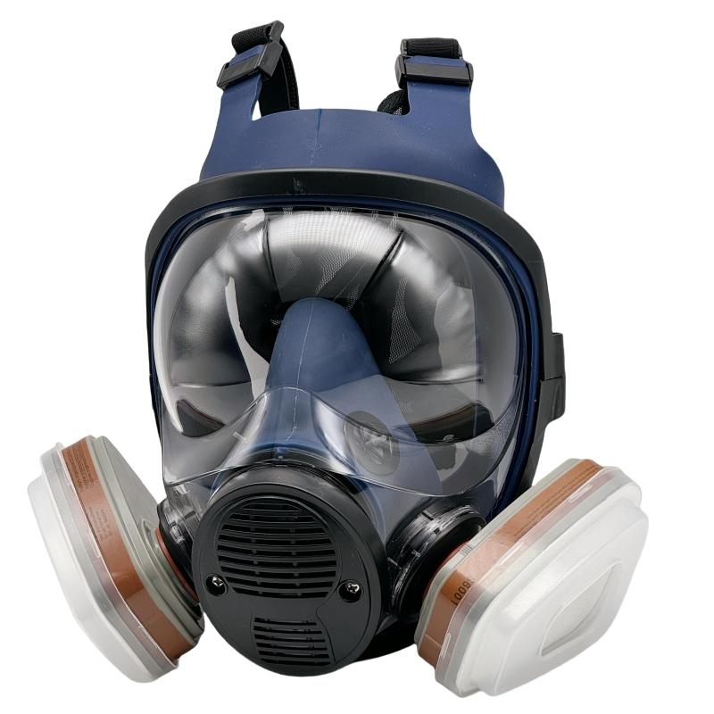 Reusable Full Face Mask with Double Filter, 29 in 1 Full Face Mask, Anti Gas & Anti Dust & Anti Poisonous Gas Mask, Suitable for Painting, Woodworking, Construction, Dustproof Gasproof Mask