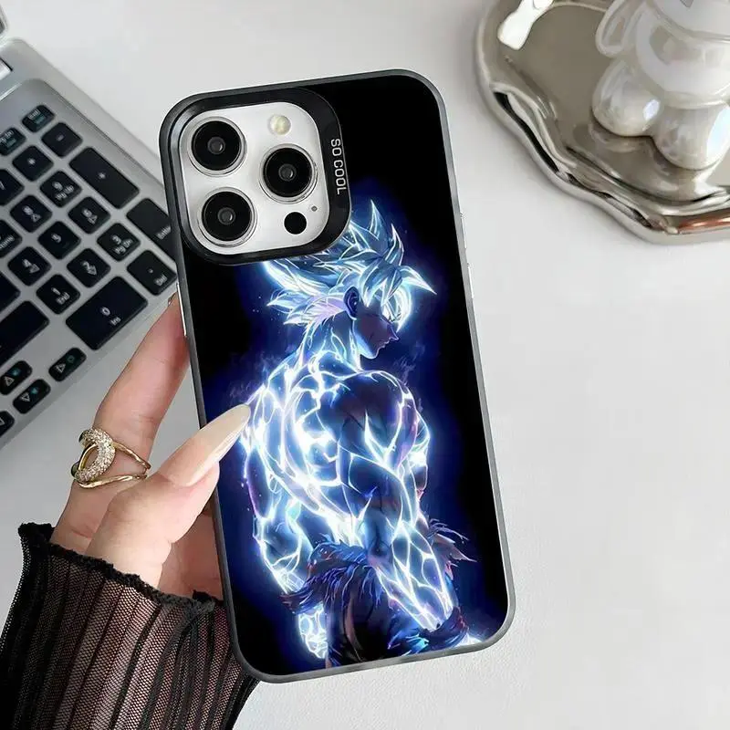 Anime GRAGONBALL Goku Phone Case IMD Phone Case for iPhone 17 Air 16 15 14 13 12 11 Pro Max Plus  Phone Cover Color Silver Cover