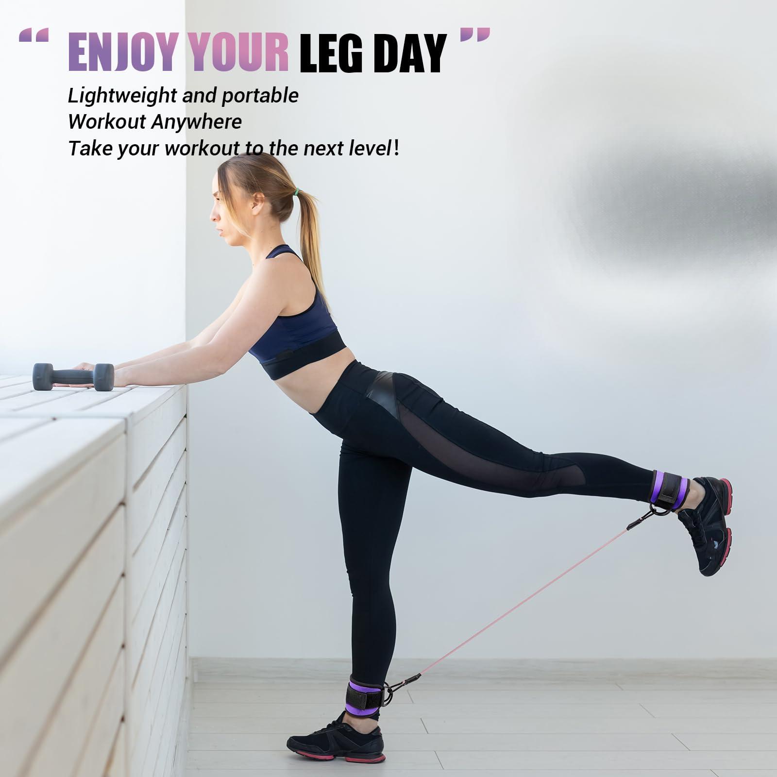 Ankle Resistance Bands with Cuffs, Ankle Bands for Working Out, Kickbacks Hip, Leg Glute Exercise Equipment , Resistance Workout Equipment for Women