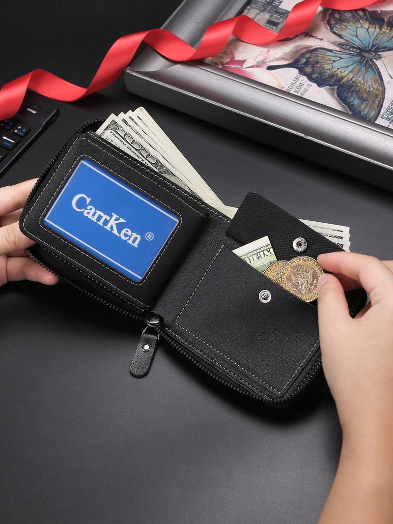 Men's Business Fashion Patchwork Short Wallet, Casual Multi Card Slot Wallet for Daily Used, Vintage All-match Bifold Wallet for Men, Business Wallets