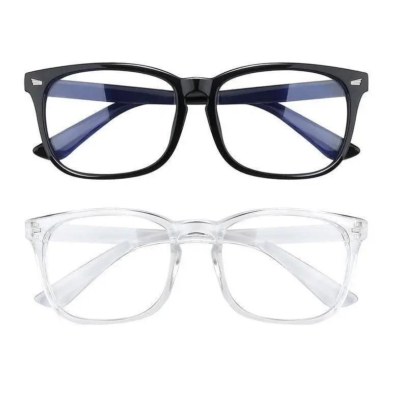 Computer Gaming Glasses – Trendy Square & Rectangle Frame Blocker Glasses for All Genders, Lightweight Durable Eyeglasses for Daily & Party Looks