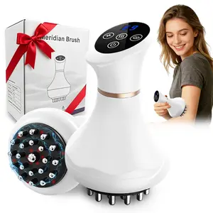 Portable Electric Heating Abdominal Massage Brush, Light Tens/EMS Lymphatic Brush, 1200mah Battery, USB Charging, 9 Modes, 20min Timer, Usb Rechargeable Massagers