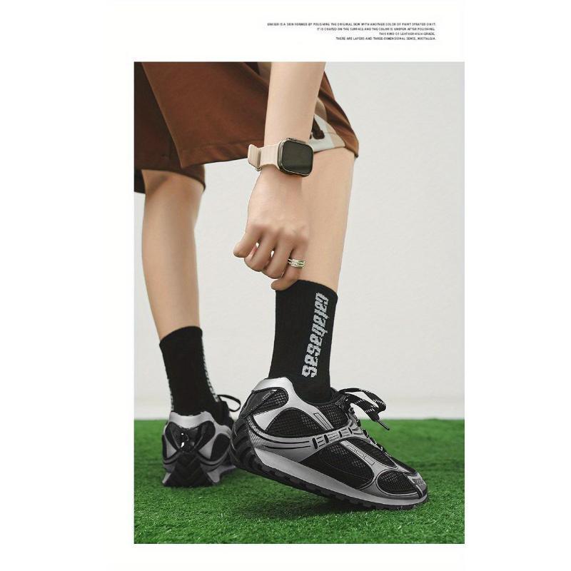 Retro Men's Casual Sneakers – Breathable Microfiber & PVC, Non-Slip Rubber Sole, Lace-Up Low Tops, All-Season Comfort for Walking & Daily Wear, Plus Size Options