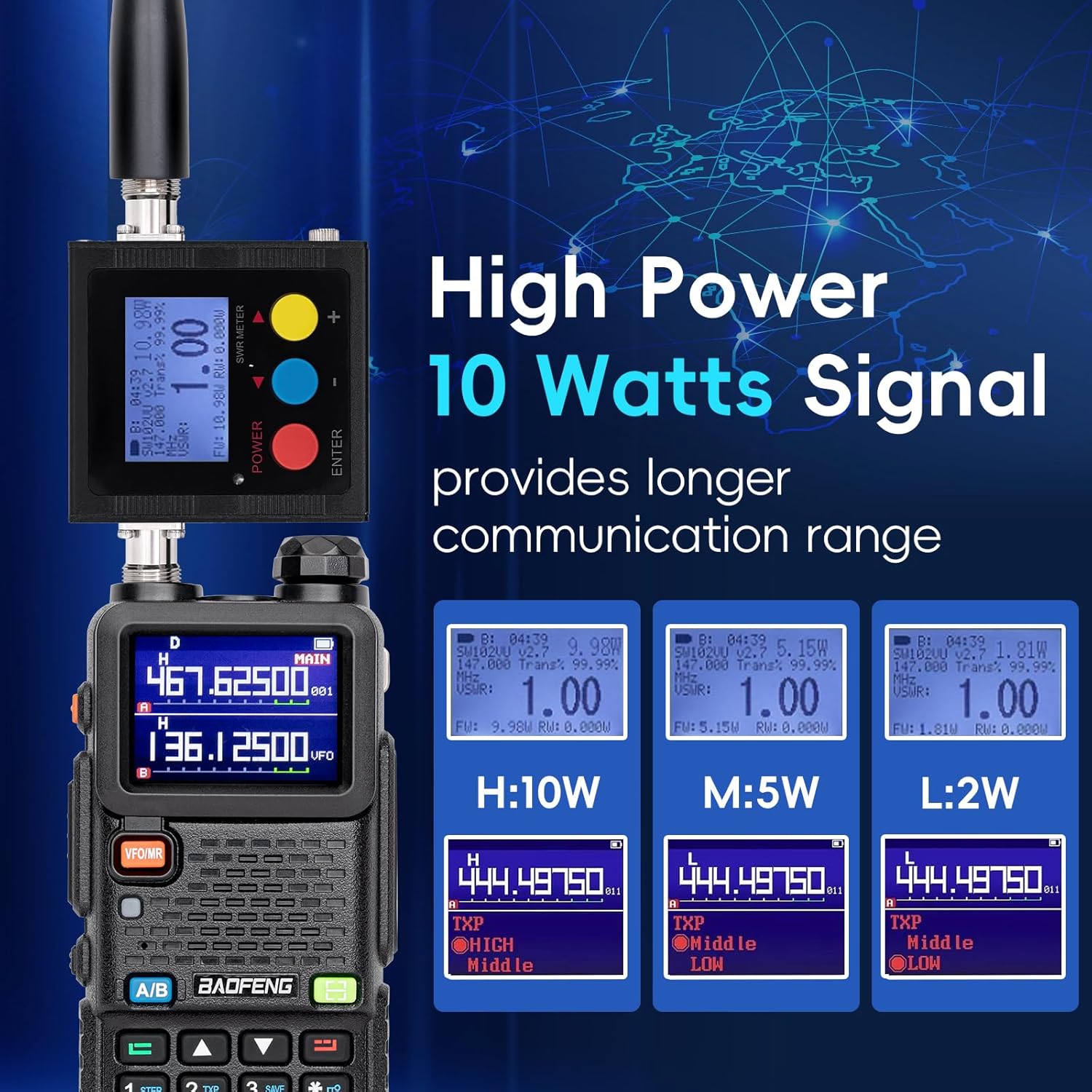 Contra1981's Pick - BAOFENG 5RH 10W Walkie Talkie – Long Range Ham Radio (Upgraded UV-5R), NOAA Weather Alert, 999 Channels, Rechargeable Two-Way Radio for Emergency, Camping, Off-Road & Survival (FRS/GMRS Compatible) Audio