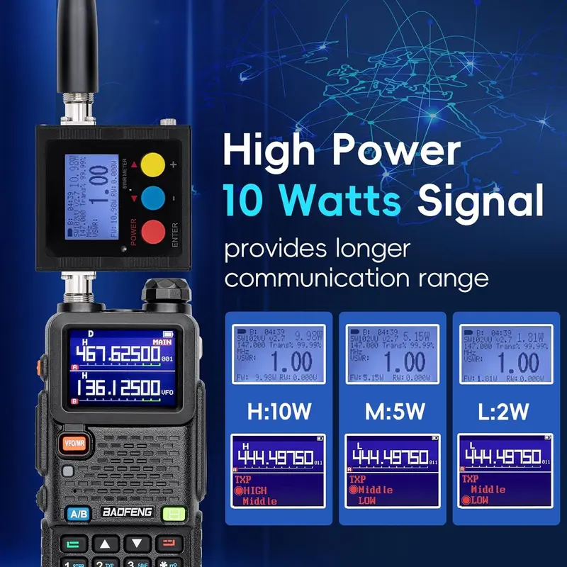 Produktintroduktion av [Julklapp] BAOFENG 5RH 10W Walkie Talkie – Amatörradio med lång räckvidd (uppgraderad UV-5R), NOAA vädervarning, 999 kanaler, uppladdningsbar tvåvägsradio för nödsituationer, camping, terrängkörning och överlevnad (FRS/GMRS-kompatibel) Ljud 1