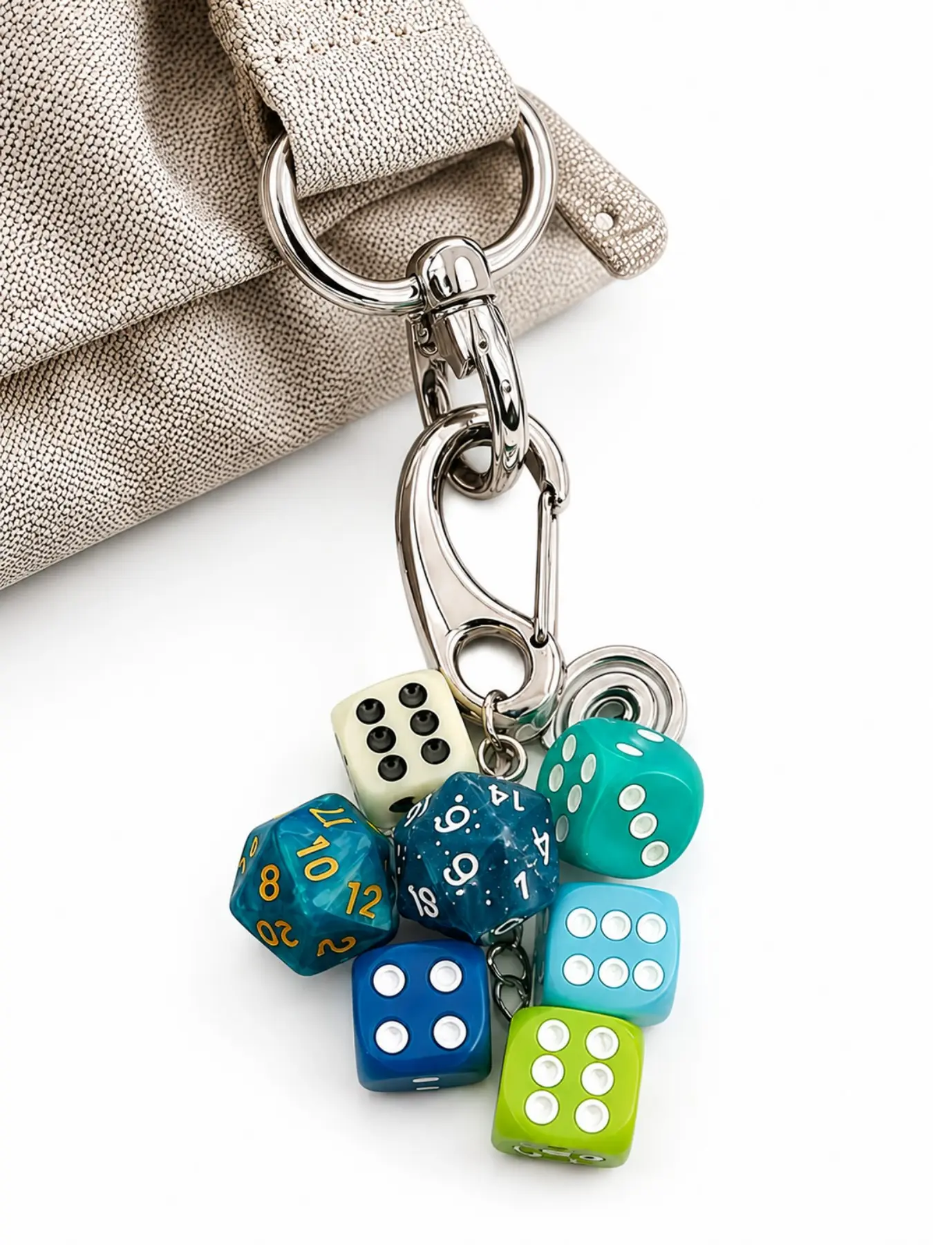 Blue Limited Edition Keychain Dice Chain, Multiface Dice Number Bag Charm, Fashion Accessory, Elegant Gift, Cute Style