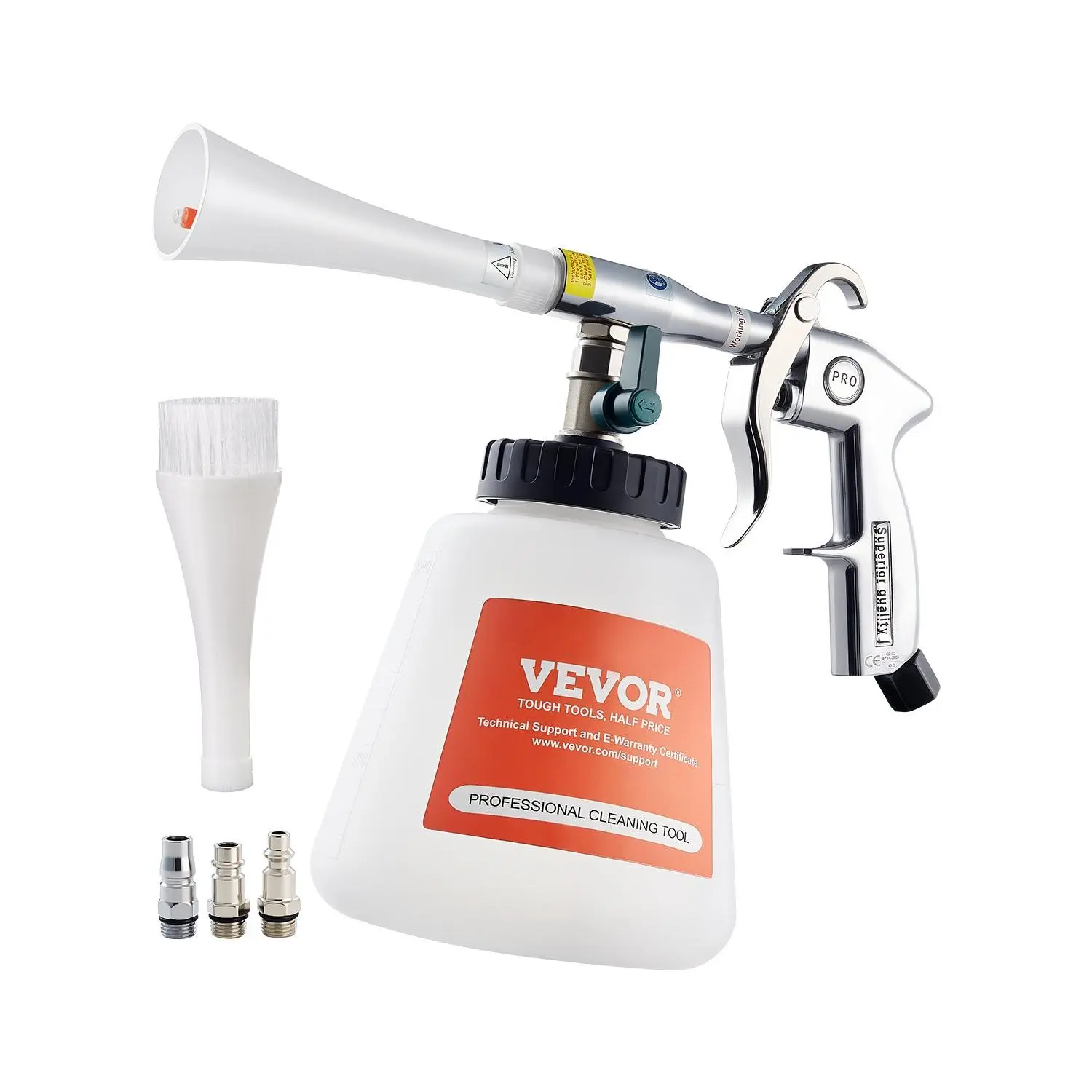 【DealsForYouDays】VEVOR Car Cleaning Gun, 6-9.2 Bar High-Pressure Air Blow Gun with 2 Set Nozzles 1L Liquid Bottle, Vortex Cleaning Gun, Quickly Blasts Dirt and Dust from Surface, Work with 1/4 NPT Air Compressor