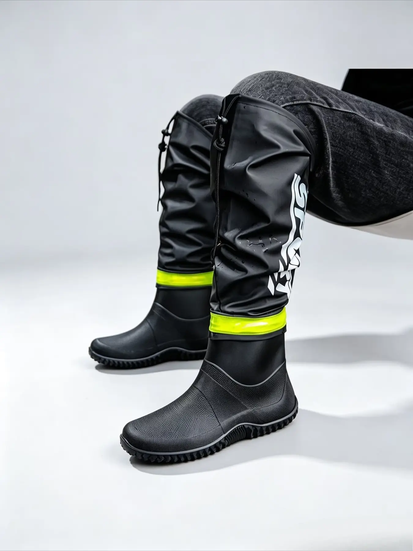 Long rain boots, waterproof material, Rainproof, outdoor fishing hiking shoes, farm, kitchen cleaning waterproof shoes, men and women wear
