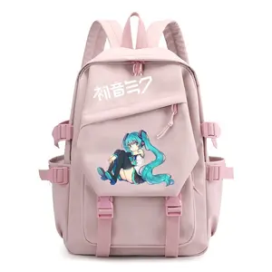 Hatsune Miku Backpack, Anime Character Student School Bag for Boys Girls, Printed Travel Daypack, Casual Campus Bag