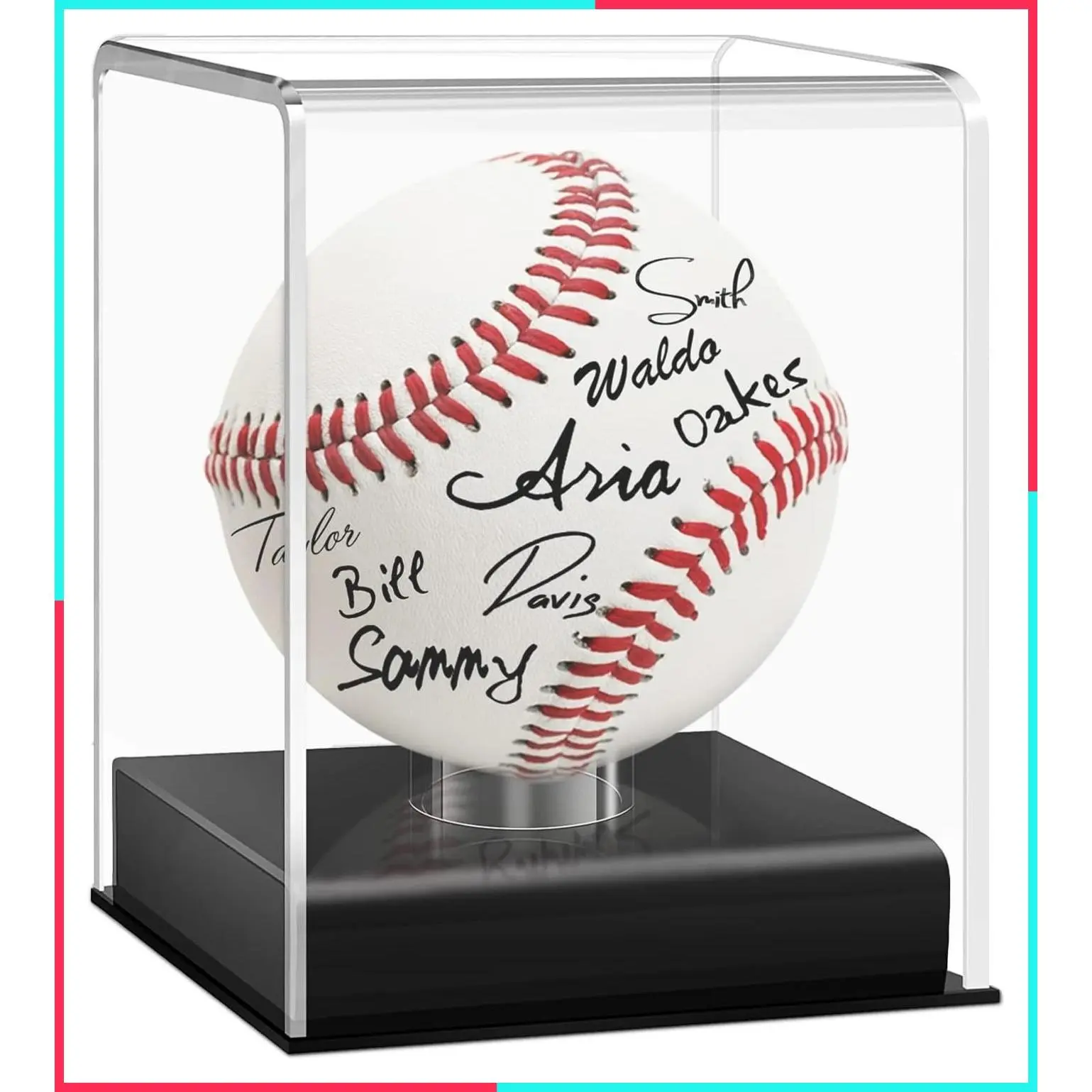 UV Protected Acrylic Baseball Display Cube, Clear Memorabilia Case for Autographed Balls (1 PC)