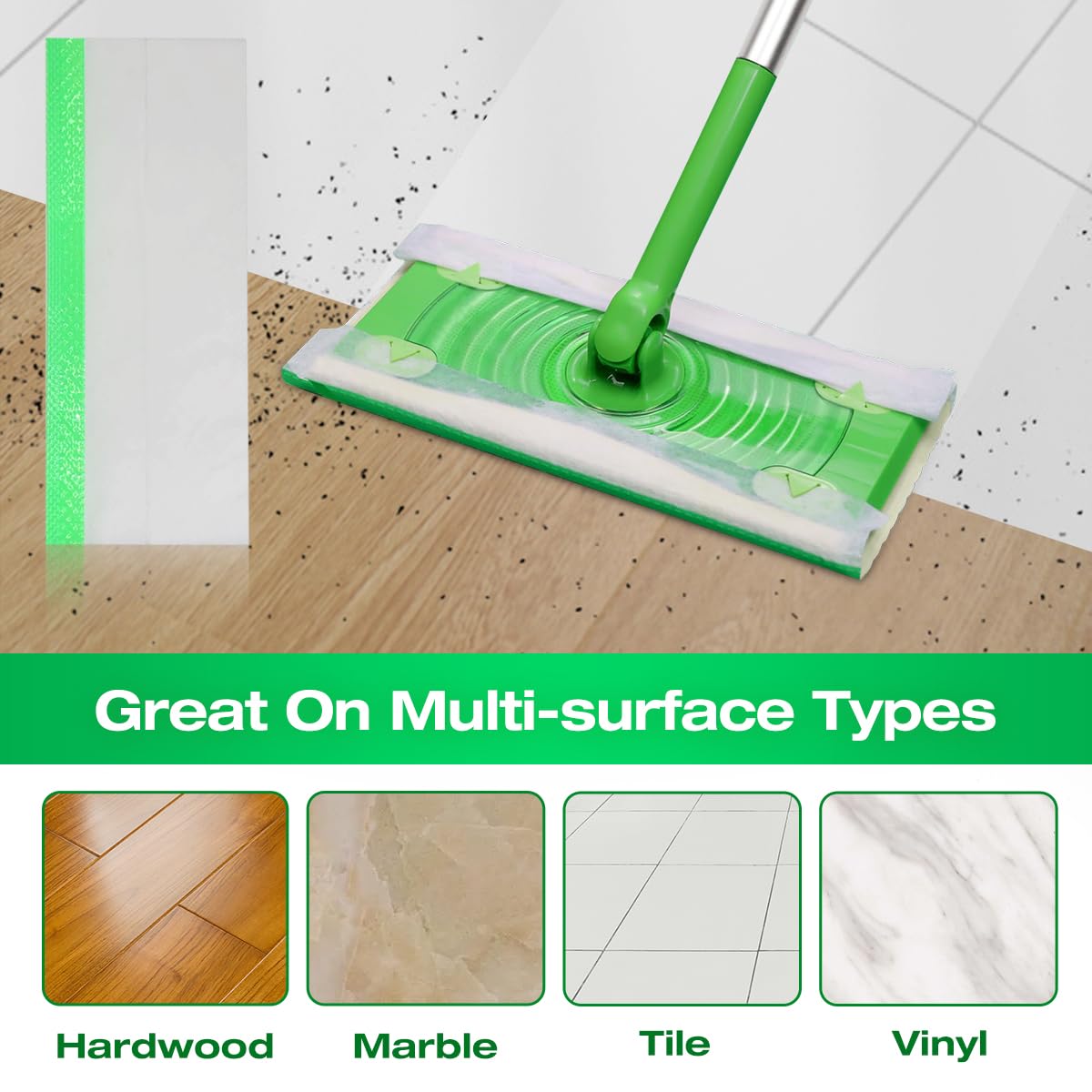 Swiffer Sweeping Cloths Pads Compatible with Swiffer Sweeper- Disposable Duster Refills Mop Pads for Floor Mopping and Cleaning,10 PCS Easy-Clean Wet Cloths, Perfect for Quick Floor Cleaning