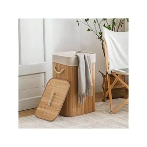 1 PC Bamboo Laundry Basket, Household Dirty Clothes Storage Bin, Laundry Hamper, Foldable Storage Rack, Wicker Laundry Basket, Toy Storage Bin.Laundry Hamper,Washing Basketbathroom Organizer,Basket,Storage Basket,Foldable Laundry Basket