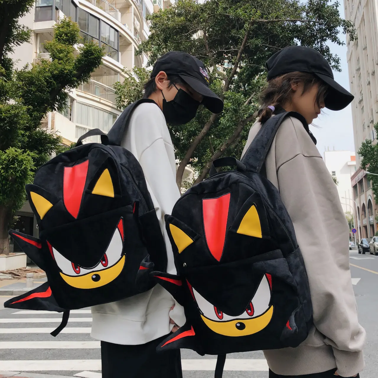 Dark Sonic Sonic the Hedgehog Double Shoulder Bag Couple Cartoon Schoolbag Girl Student Large Capacity Travel Backpack Boy
