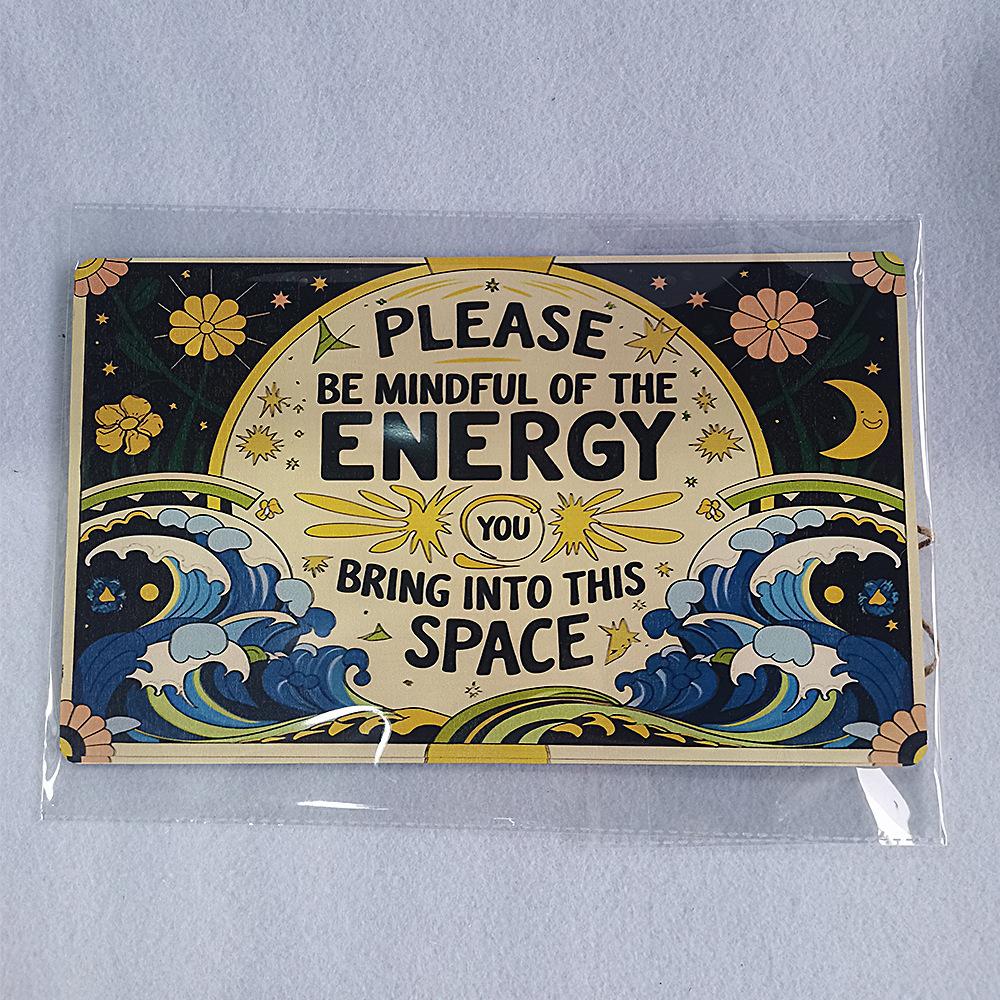 Nordic Style Wooden Hanging Sign, Inspirational Wall Decor for Kids Room & Yoga Space