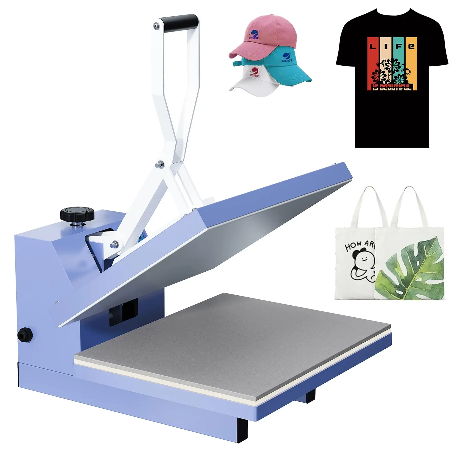 Heat Press Machine, Heat Press, Even Heating Technology, Large Operating Panel, Industrial Digital Tshirt Printing Machine for Clothes & Canvas Bags