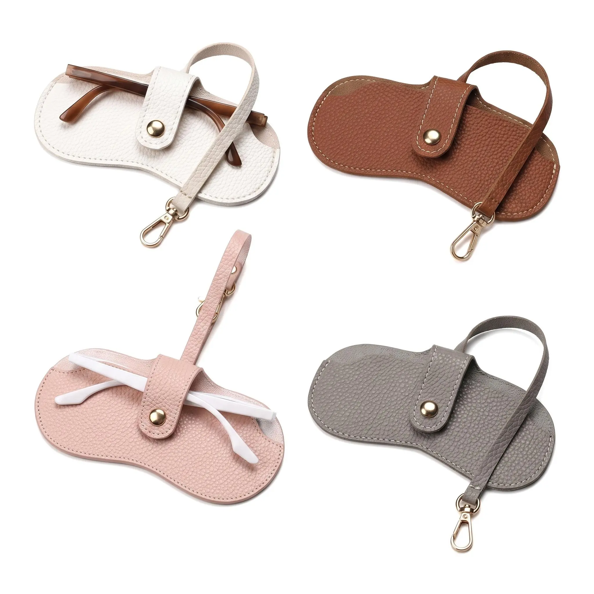 Premium Hanging PU Leather Sunglasses Case / Portable Eyewear Pouch (with Strap) – Minimalist hanging eyewear pouch that doubles as a bag charm; a sleek, essential protective case for travel.