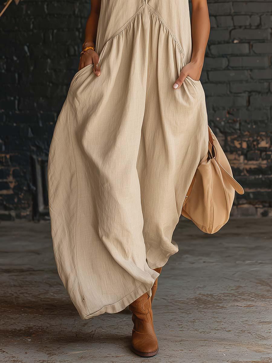 2026 Minimalist Halter Neck Maxi Dress |       Casual Loose Fit Pocket Dress |       Effortless Summer Outfit for Women #     MaxiDress #     HalterNeckDress #     BohoFashion #     SummerDress #     CasualDress #     WithPockets #     DressesForWomen