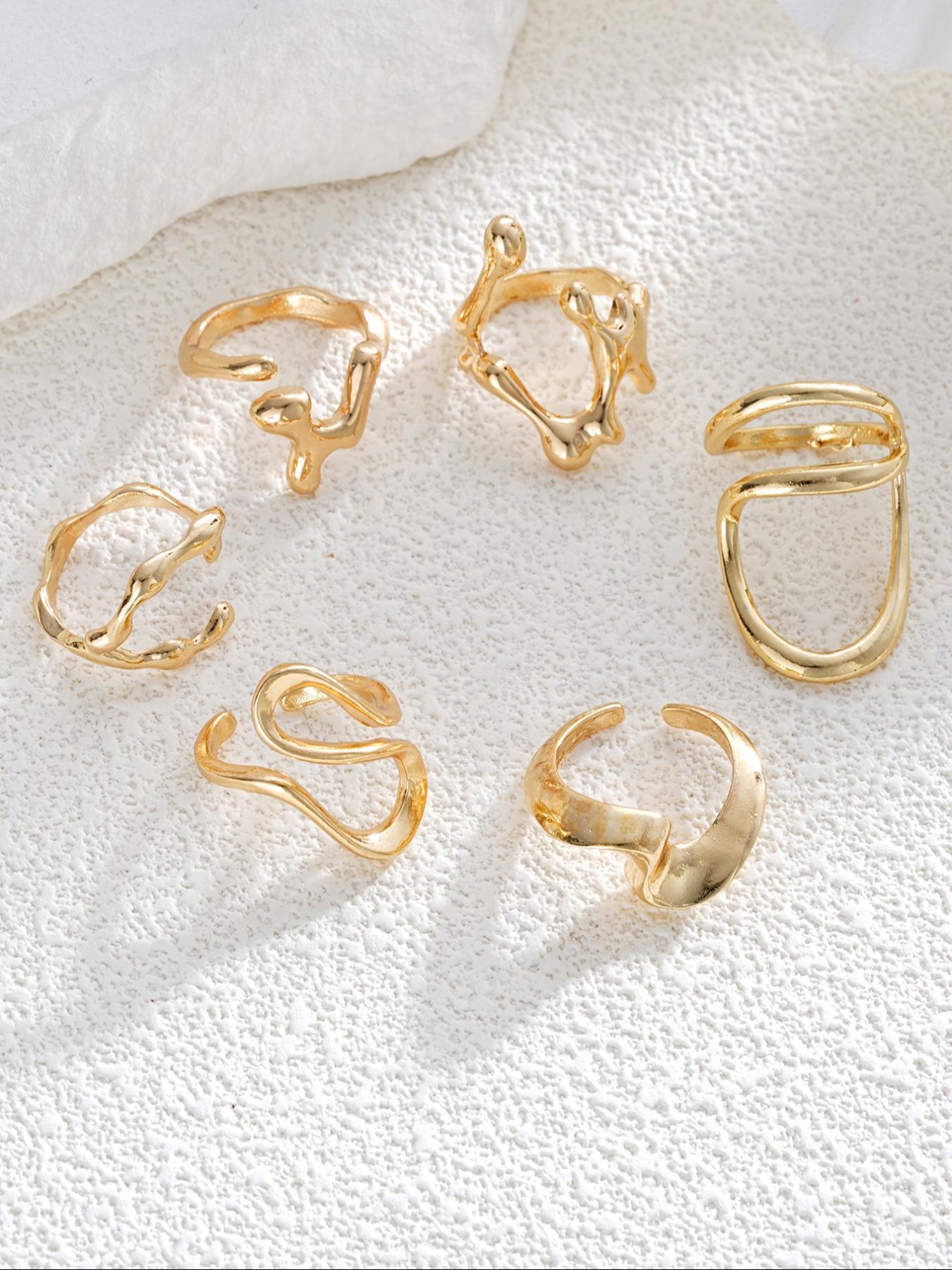 Punk Style Geometric Design Ring Set, Stackable Statement Rings, Fashion Accessories for Women & Girls, Casual Stackable Rings for Party, Daily Wear, Jewelry for Women, Bohemian Stackable Rings