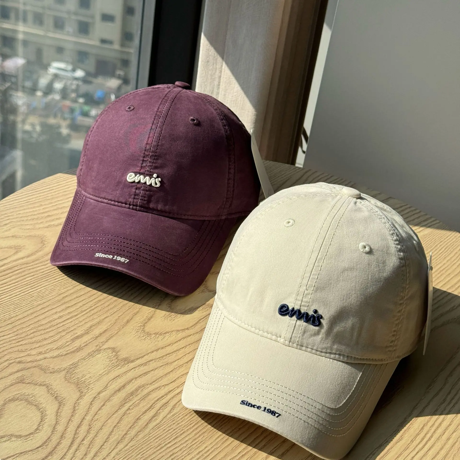Rock the retro block with this washed canvas baseball cap classic script embroidery dad hat unisex adjustable sports headwear for collegiate style soft grunge aesthetic edgy skater outfit everyday accessories matching gift