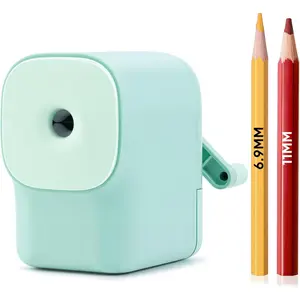 Manual Pencil Sharpener for Classroom, 6.9-11mm No.2 /Colored Pencils, Auto-in Design with 5 Adjustable Settings for Students, , Office, Green