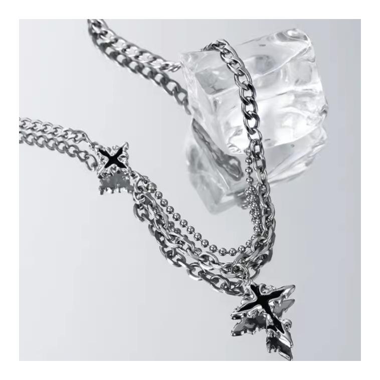 Cross Pattern Titanium Steel Necklace for Men |   Trendy Minimalist Waterproof & Tarnish-Free |   Luxury High-End Clavicle Chain