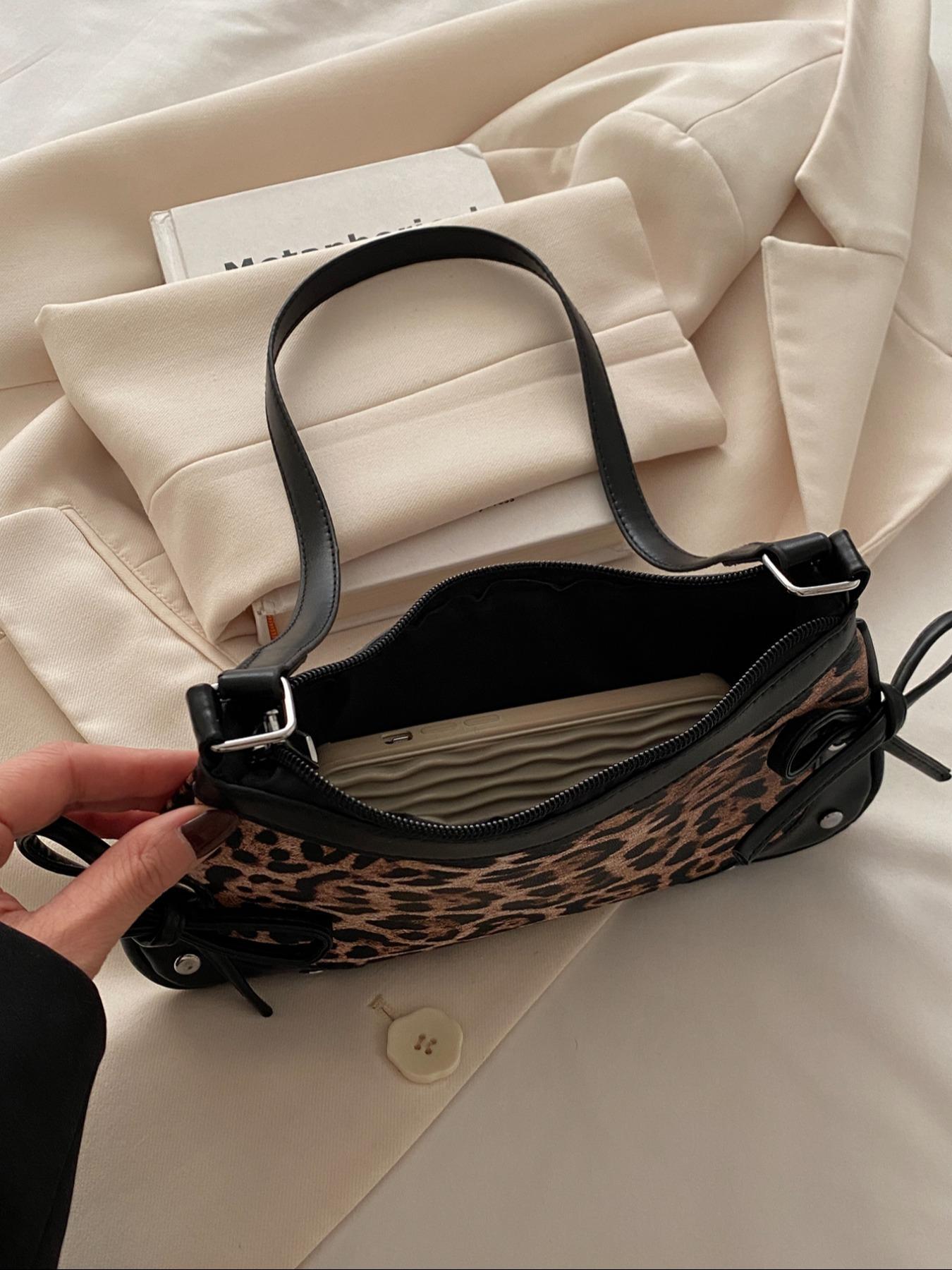 Women's Fashion Leopard Print Crossbody Bag, Casual Versatile Shoulder Bag for Daily Used, Trendy All-match Commuter Bag, Girl Fashionable Shopping Bag, Crossbody Messenger Bag