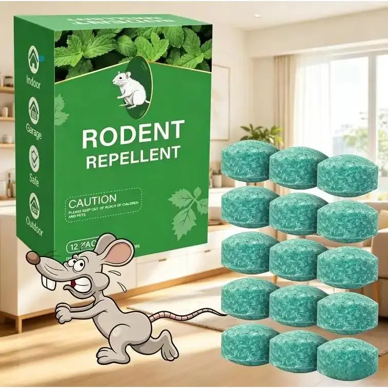12-Pack Peppermint & Lemon Oil Rodent Repellent Balls, Non-Toxic Solid Roach Repellent Multi-Insect Deterrent, Natural Storage-Friendly Solution for Indoors, Basements (Repels Rats, Mice, Squirrels, Spiders)