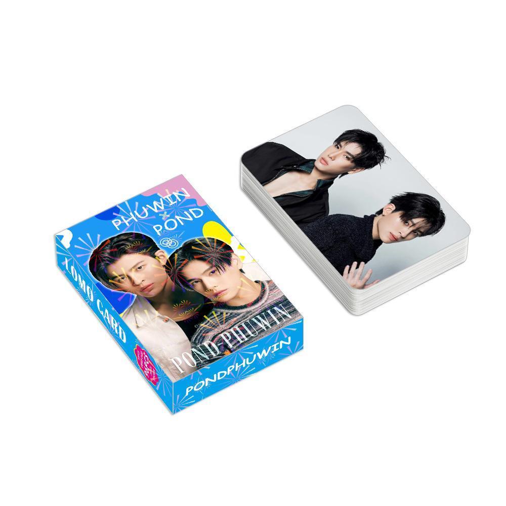 96 Pcs/Set Thailand Star PondPhuwin Laser Lomo Card Pond&Phuwin Characters  Photocard With Stickers Fans Collection cosplay gift